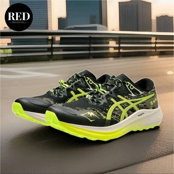 ASICS Fuji Lite 5 Trail Running Shoes Black Safety Yellow 1011B889 - Men\'s 11